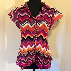 Allison Taylor Button Down Ruffle Top